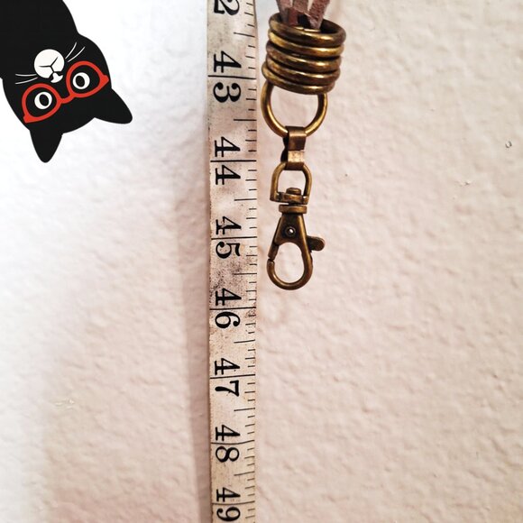 Boho Brass Spiral Medallion Leather Belt 46” Adjustable Festival Artsy Statement - Picture 6 of 7